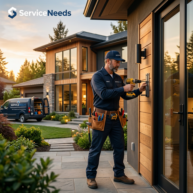 Professional handyman at work